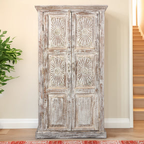 Limed Almirah Cabinet Made From Reclaimed Teak