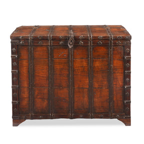 Iron Bound Teak Chest From Gujarat - 19th Century