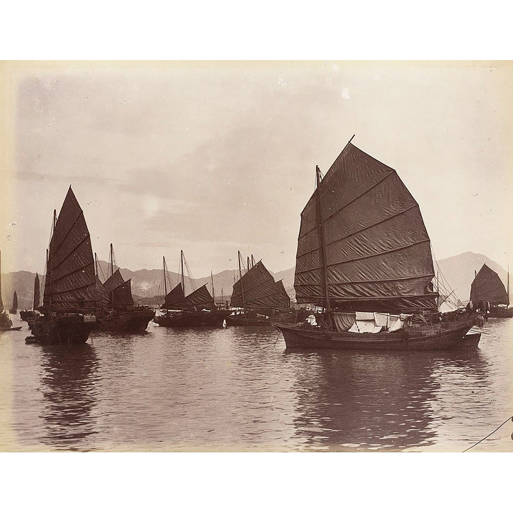 Framed Chinese Pith Painting of a Junk Ship - Late 19thC