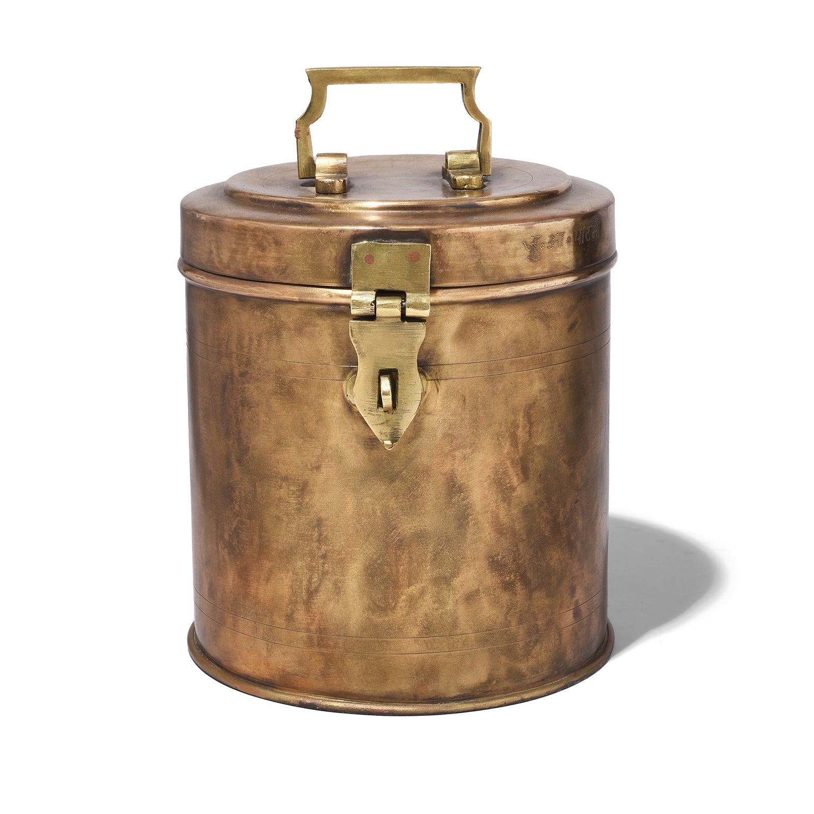 Vintage Indian Brass Food Caddy - Ca 1920