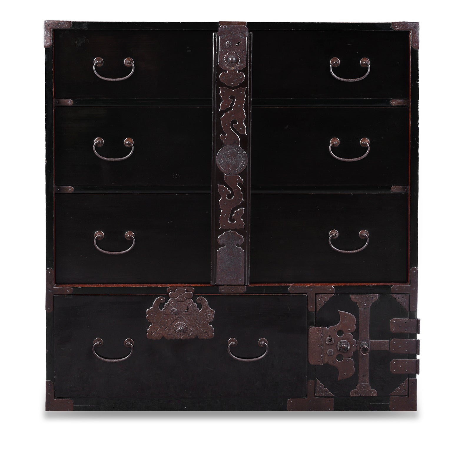 Japanese Black Lacquer Shōnai Bo Dansu - 1904, Meiji Period