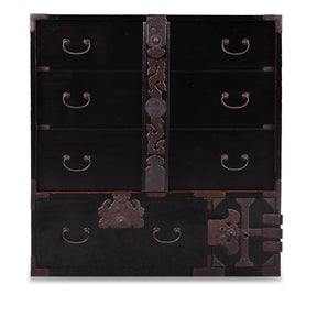 Japanese Black Lacquer Shōnai Bo Dansu - 1904, Meiji Period