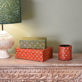 Painted Wooden Grain Measure Pencil Pot