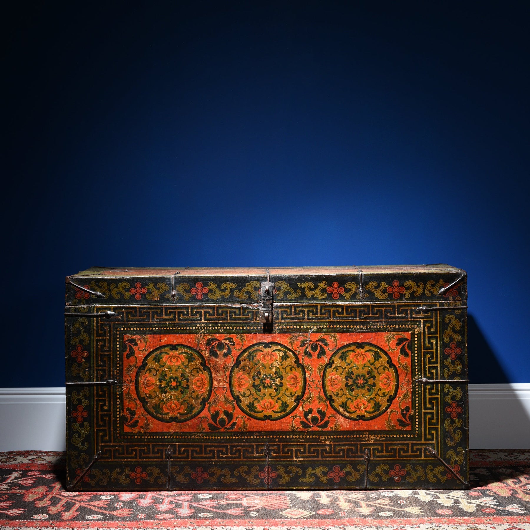Painted Tibetan Storage Chest - 17th Century