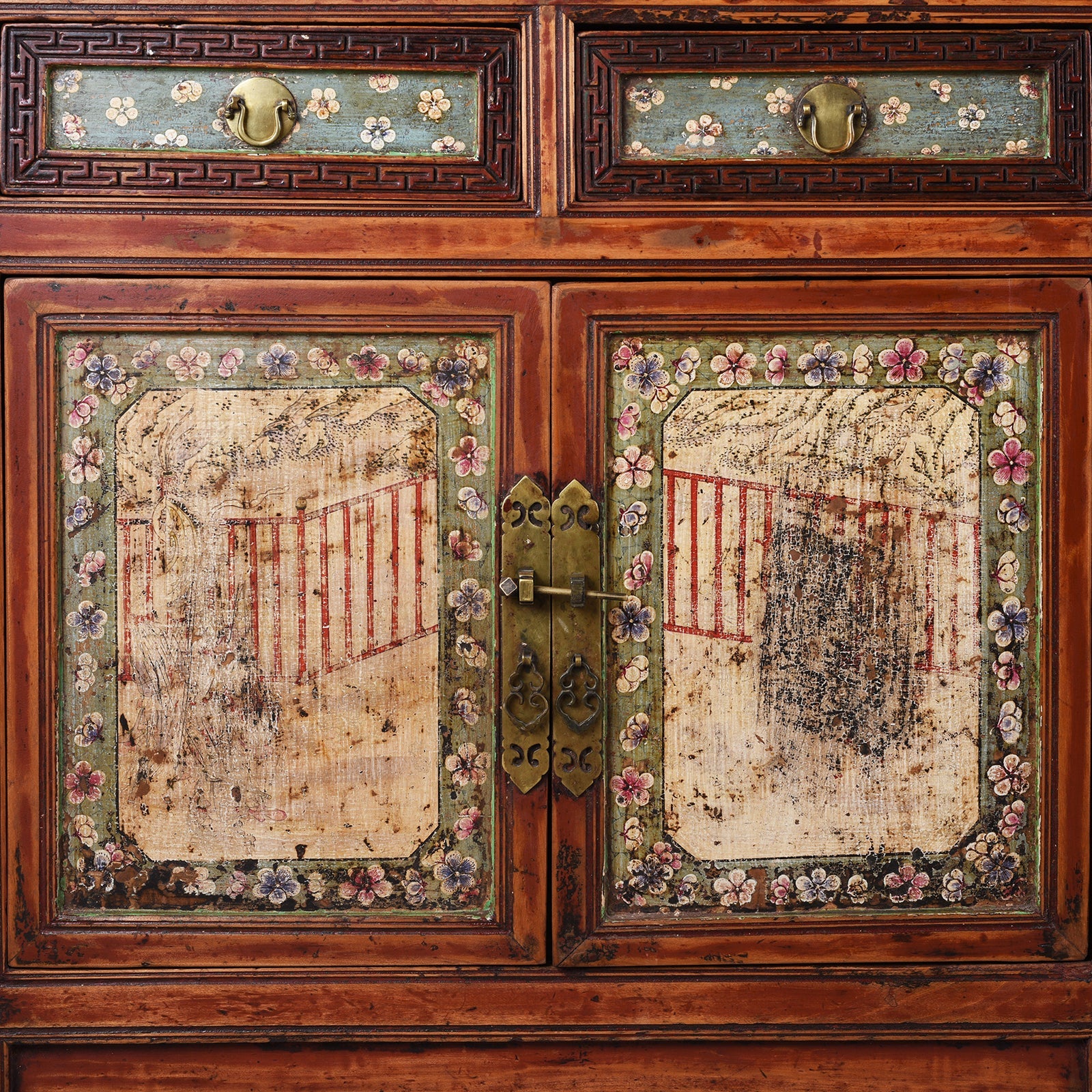 Painted Mongolian Sideboard - 19th Century