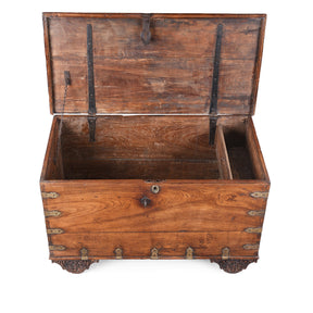 Brass Bound Teak Chest from Saurashtra - 19th Century