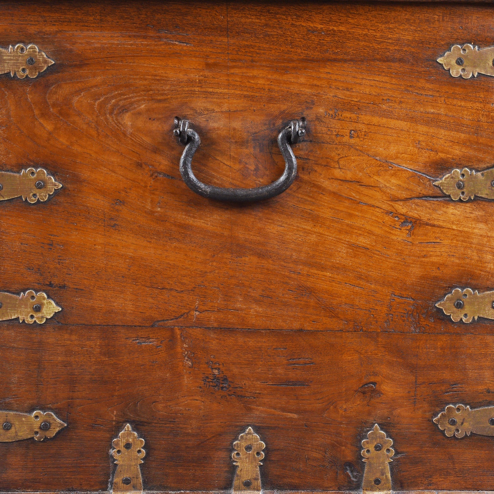 Brass Bound Teak Chest from Saurashtra - 19th Century