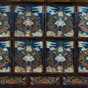 Tibetan Painted Altar Cabinet With Later Painting