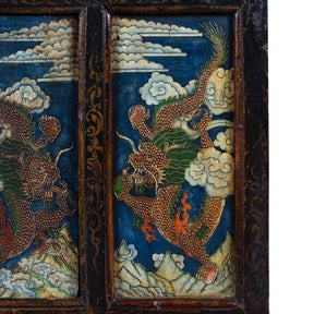 Tibetan Painted Altar Cabinet With Later Painting