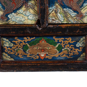 Tibetan Painted Altar Cabinet With Later Painting
