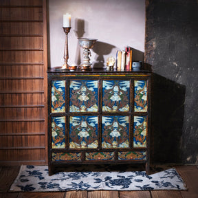 Tibetan Painted Altar Cabinet With Later Painting