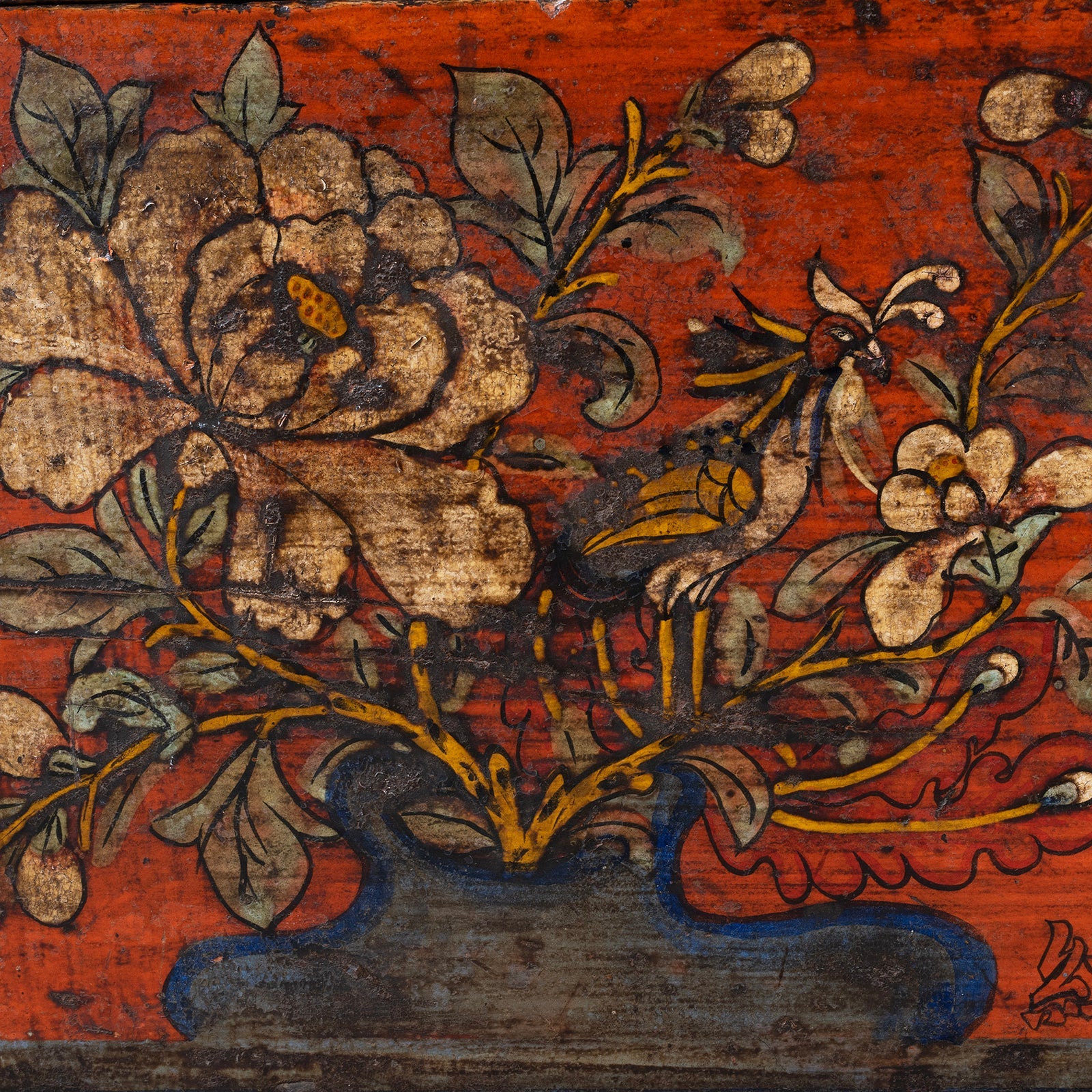 Painted Chest From Gansu - 19th Century