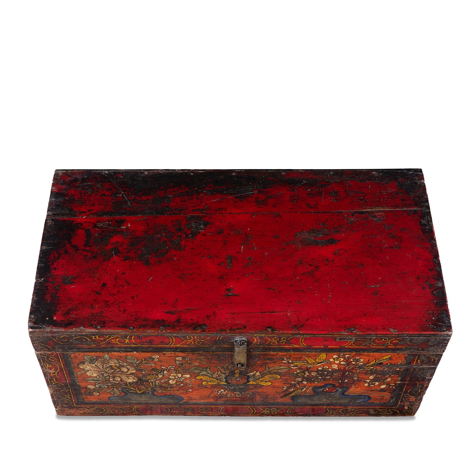 Painted Chest From Gansu - 19th Century