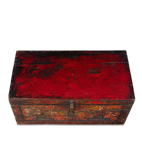 Painted Chest From Gansu - 19th Century