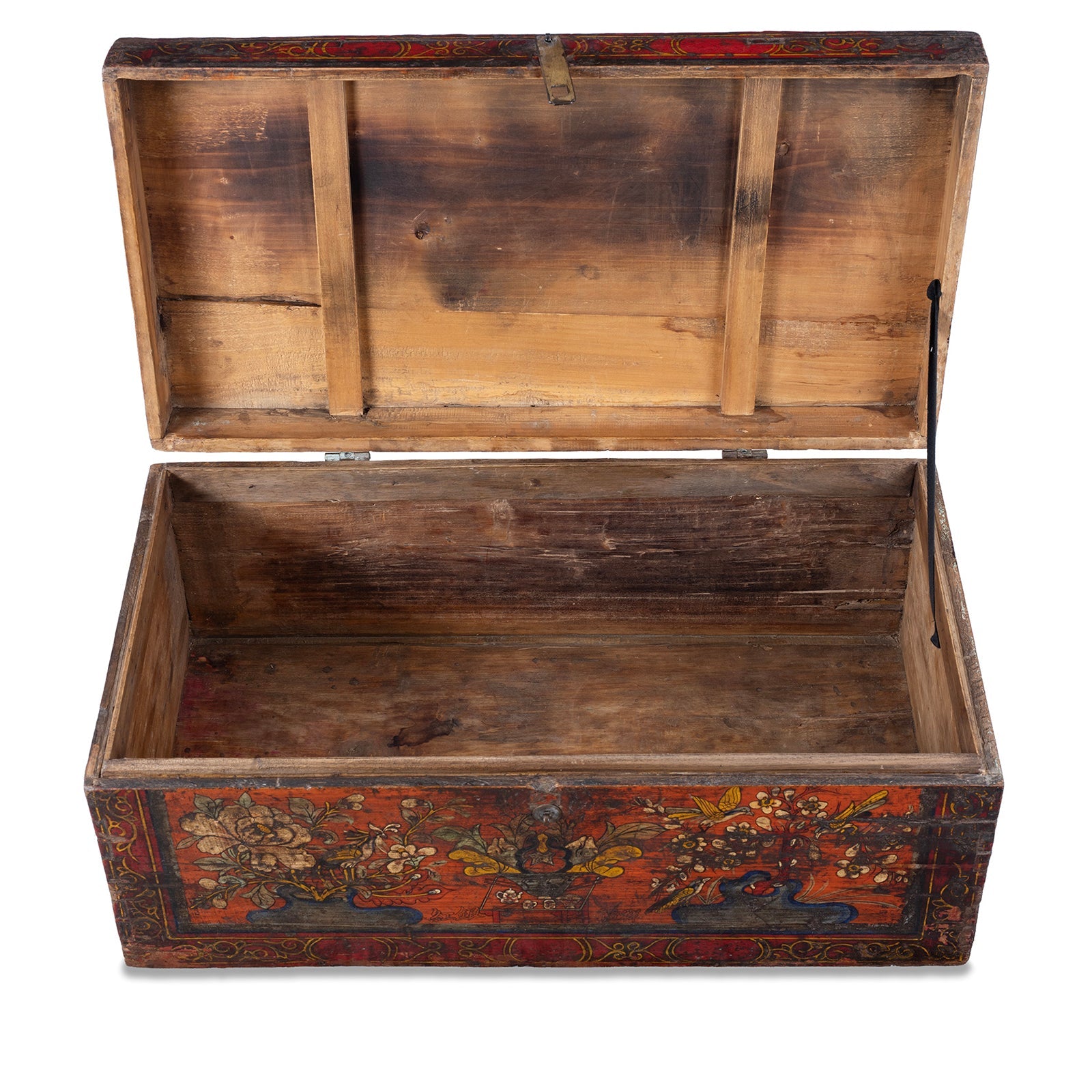 Painted Chest From Gansu - 19th Century