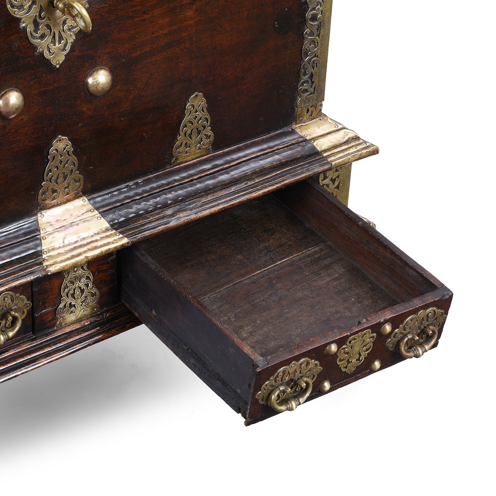 Dutch Colonial Ceylonese Teak & Brass Chest - 18th Century