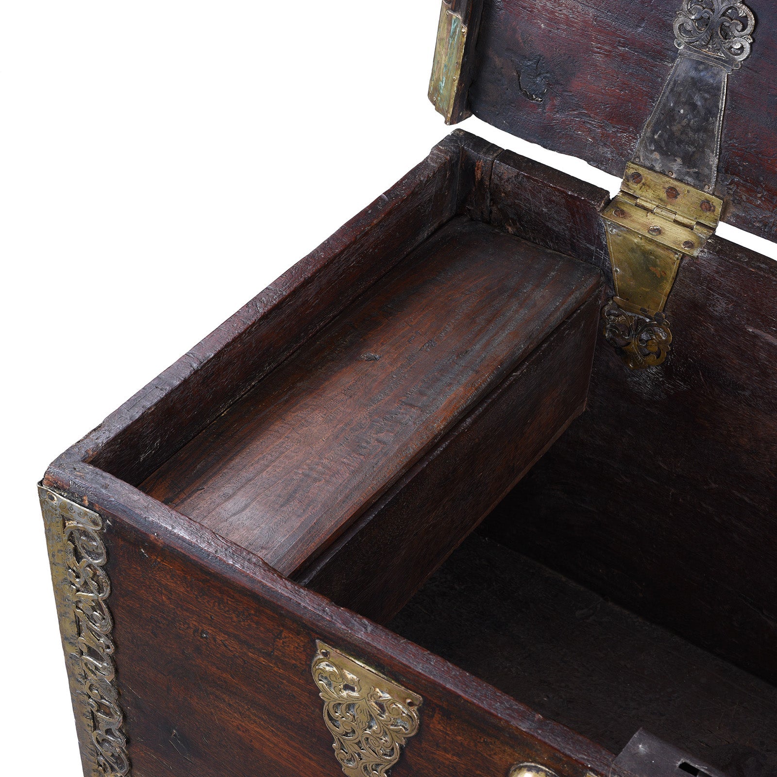 Dutch Colonial Ceylonese Teak & Brass Chest - 18th Century