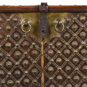 Brass Bound Rosewood Chest From Gujarat - 18th Century