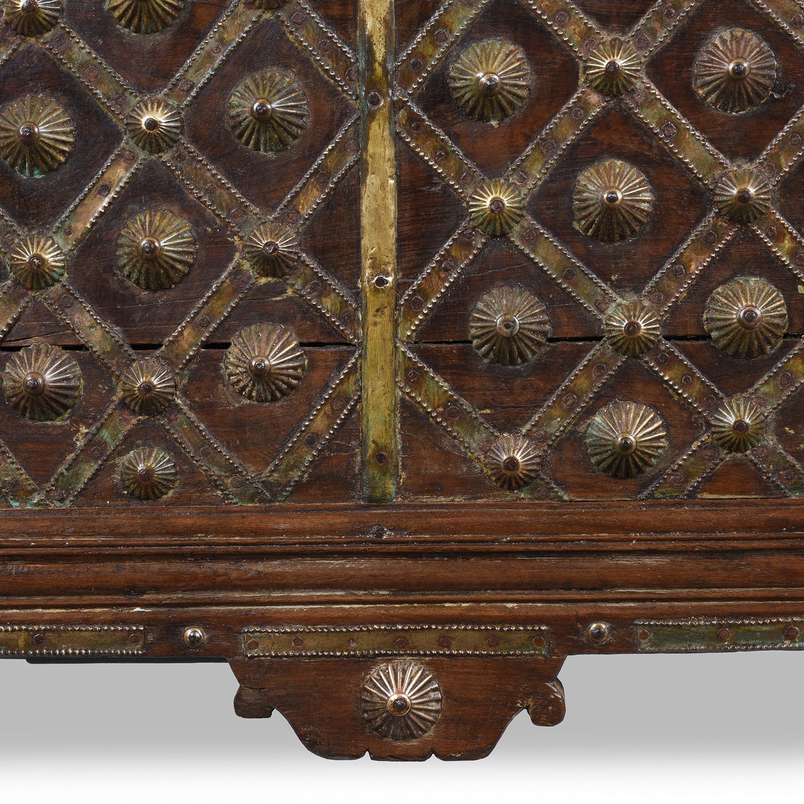 Brass Bound Rosewood Chest From Gujarat - 18th Century