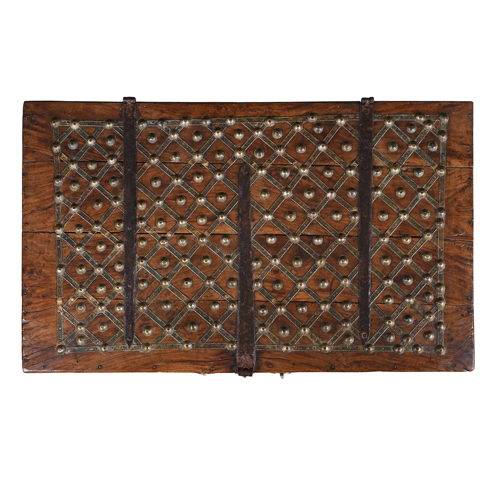 Brass Bound Rosewood Chest From Gujarat - 18th Century