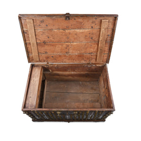 Brass Bound Rosewood Chest From Gujarat - 18th Century