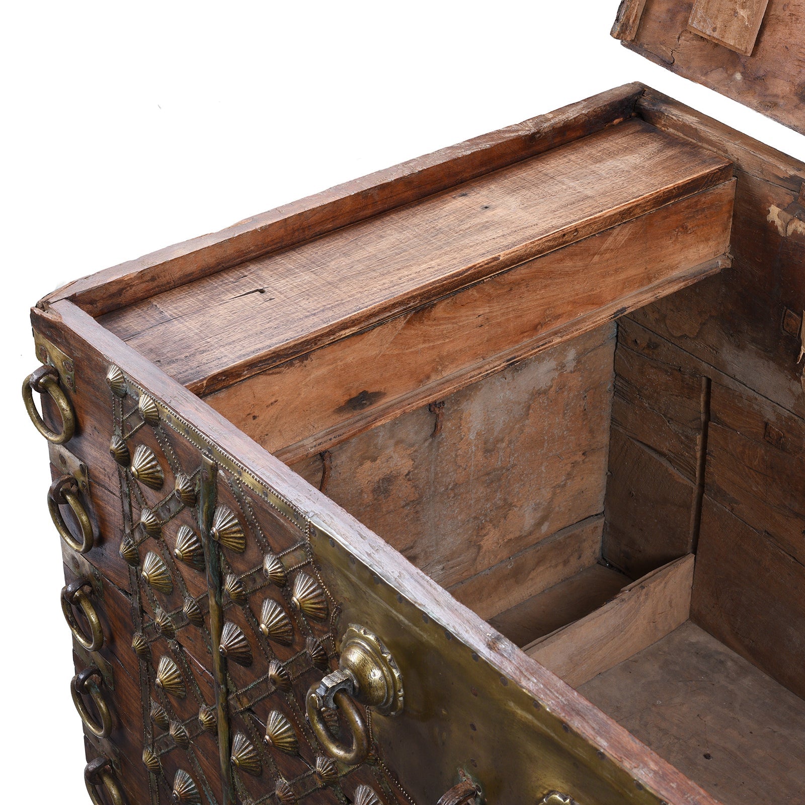 Brass Bound Rosewood Chest From Gujarat - 18th Century
