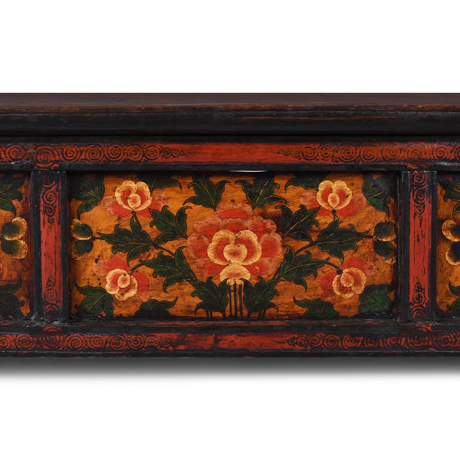 Painted Floral Choksar Prayer Table from Tibet - 19th Century