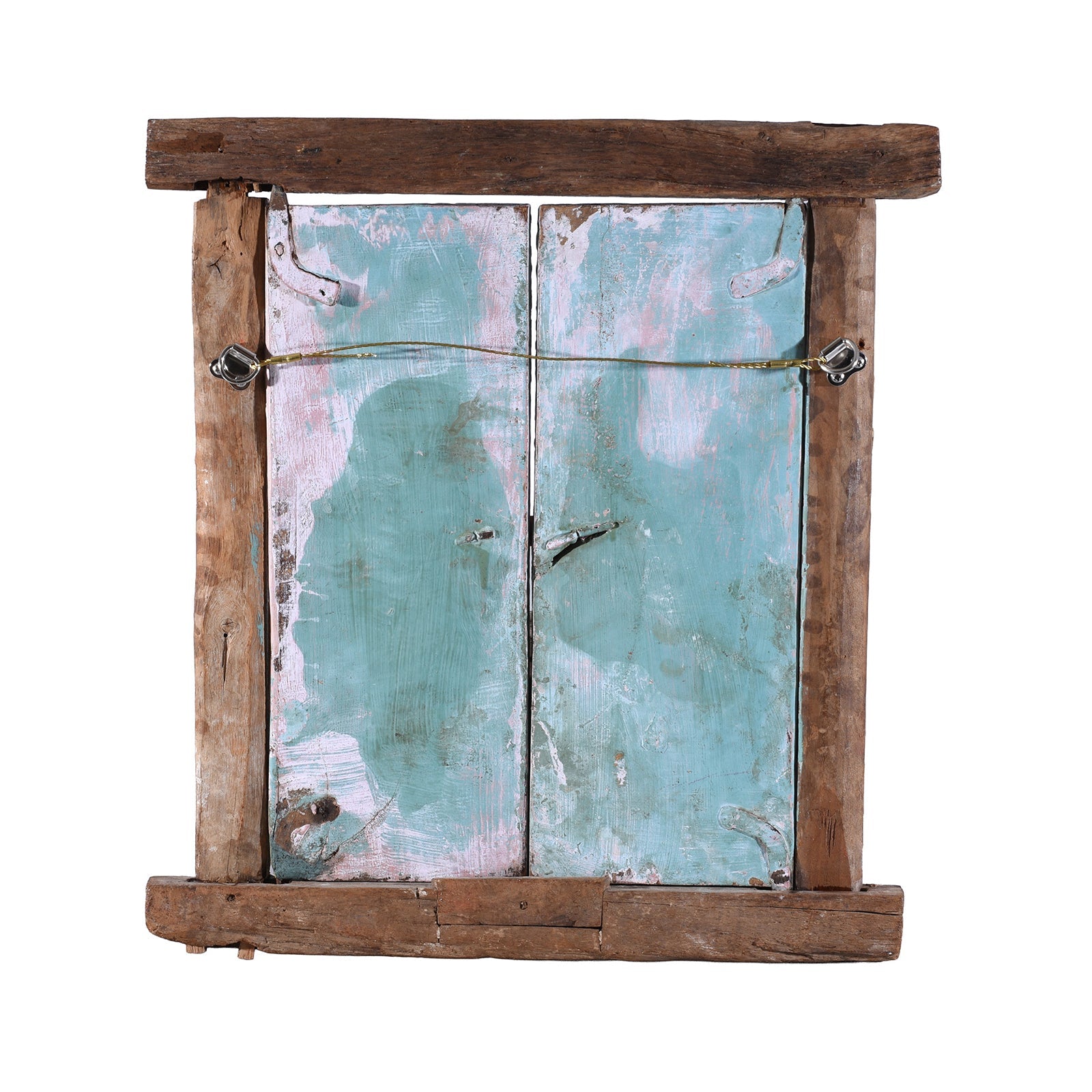 Painted Radha Krishna Window Shutter - 19th Century