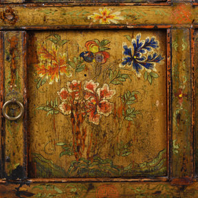 Tibetan Altar Cabinet with Original Painting - 19th Century