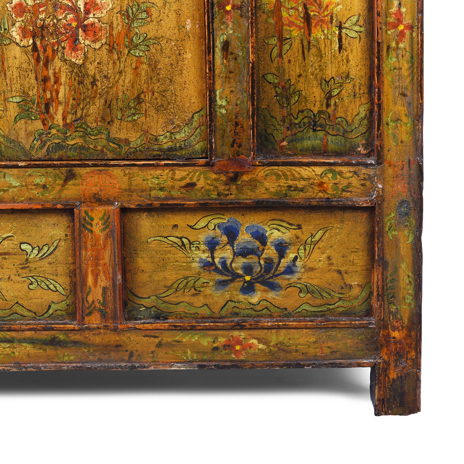 Tibetan Altar Cabinet with Original Painting - 19th Century
