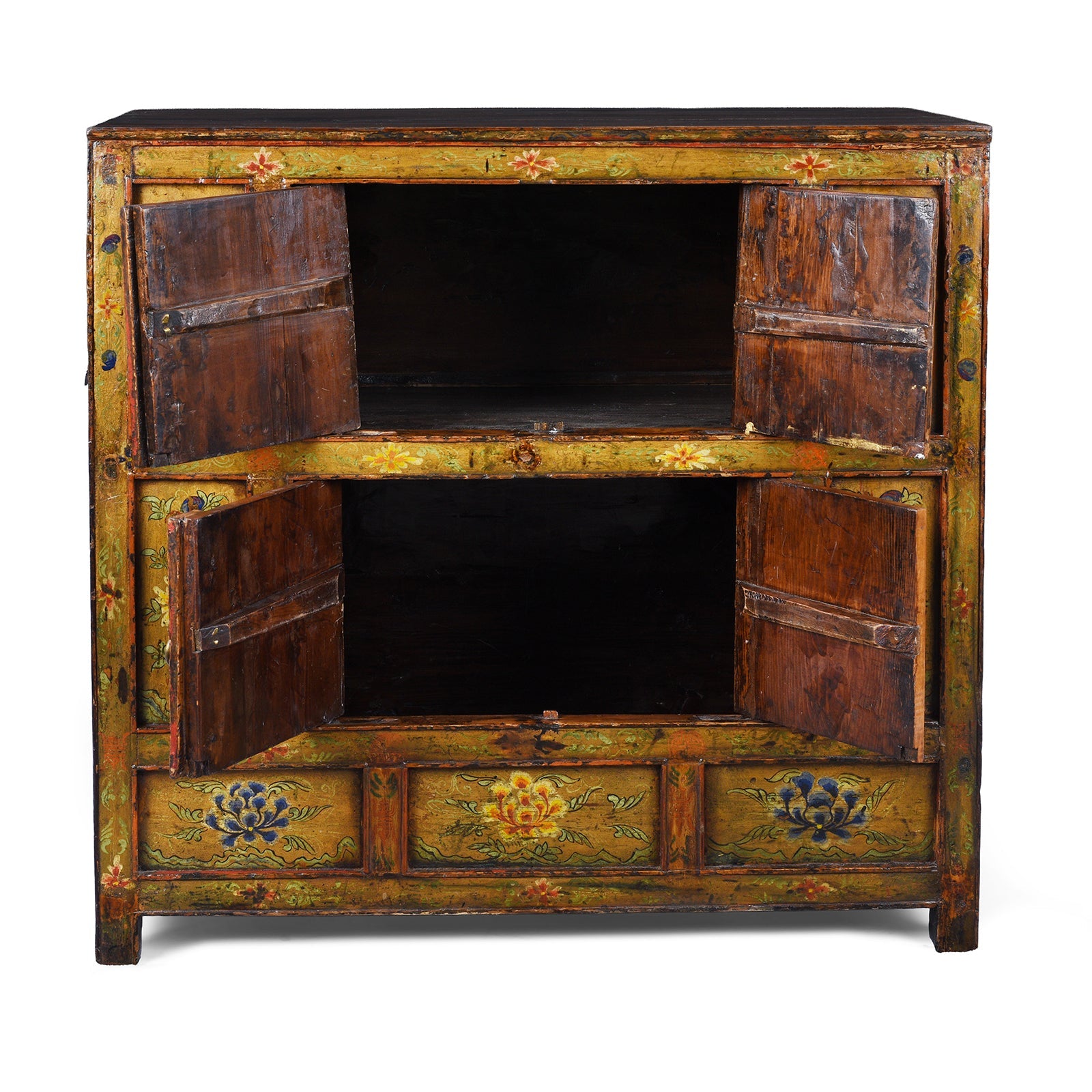 Tibetan Altar Cabinet with Original Painting - 19th Century