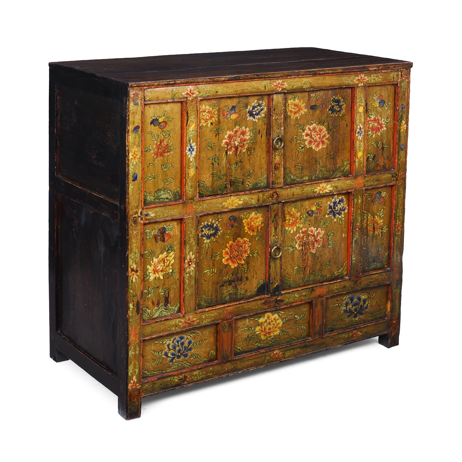 Tibetan Altar Cabinet with Original Painting - 19th Century