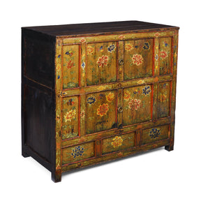 Tibetan Altar Cabinet with Original Painting - 19th Century