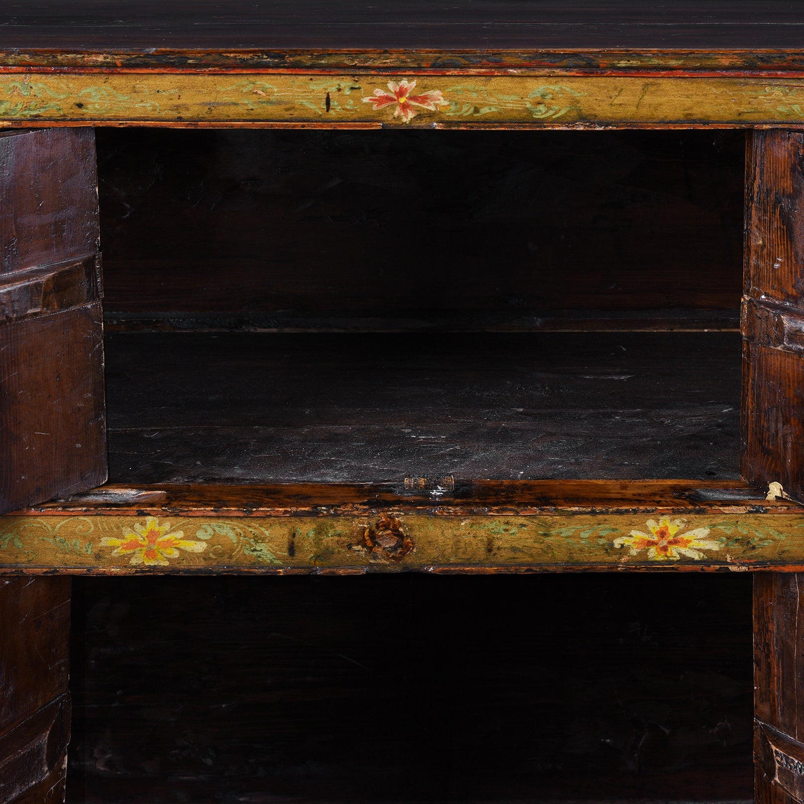 Tibetan Altar Cabinet with Original Painting - 19th Century