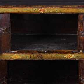 Tibetan Altar Cabinet with Original Painting - 19th Century
