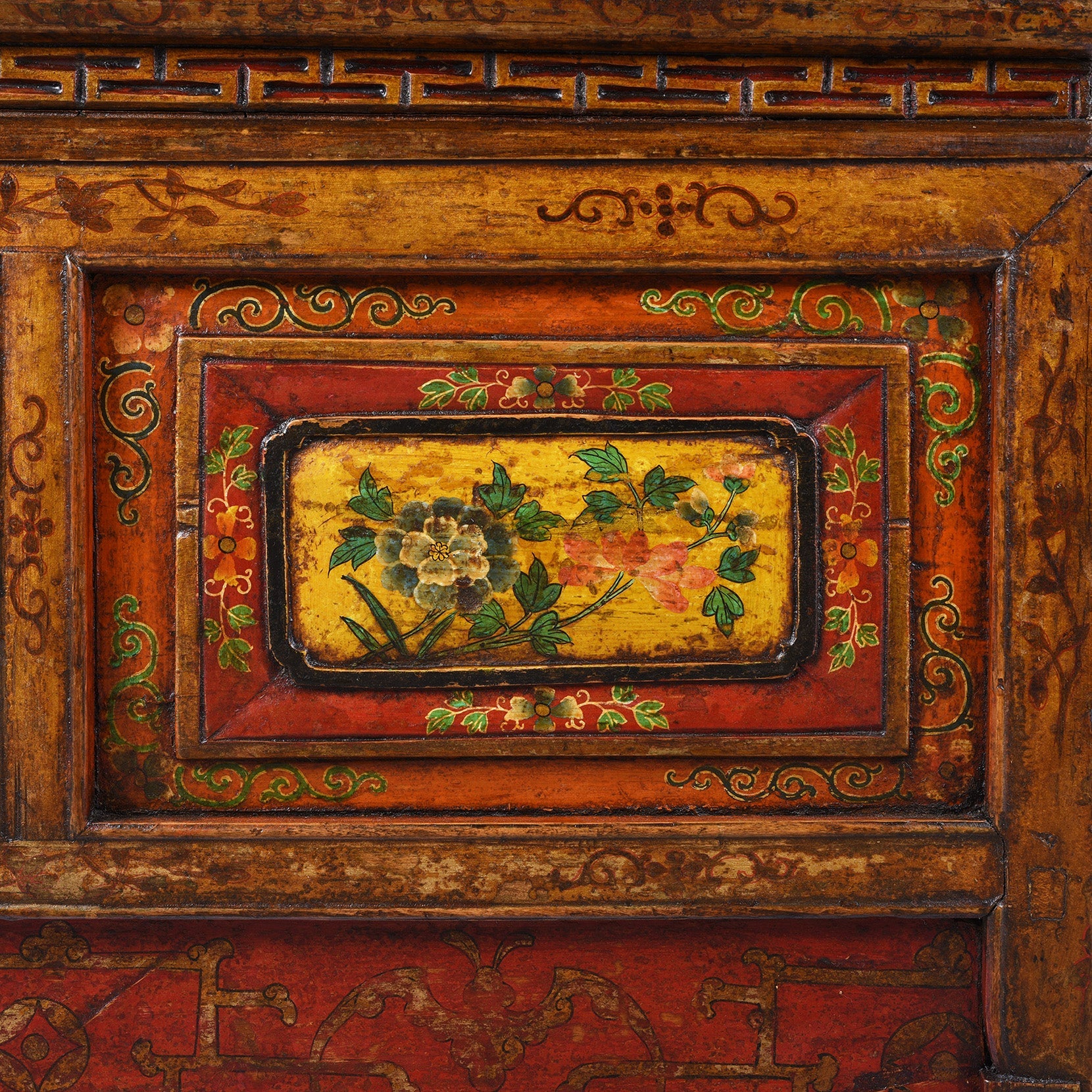 Painted Choksar Prayer Table from Tibet - 19th Century