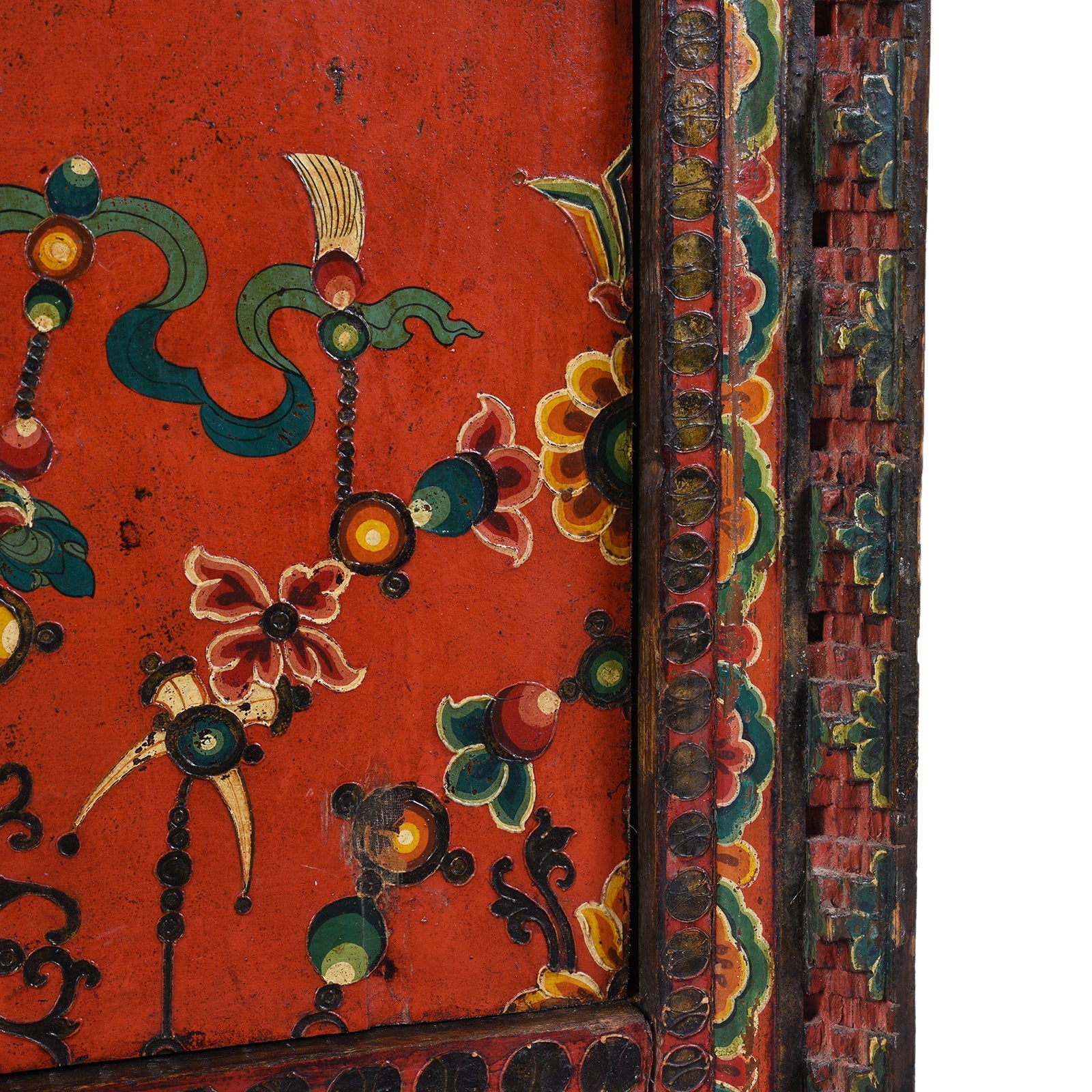 Painted Tibetan Torgam Cabinet - 19th Century