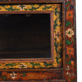 Glazed Painted Tibetan Cabinet - 19th Century