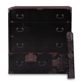 Japanese Black Lacquer Shōnai Bo Dansu - 1904, Meiji Period