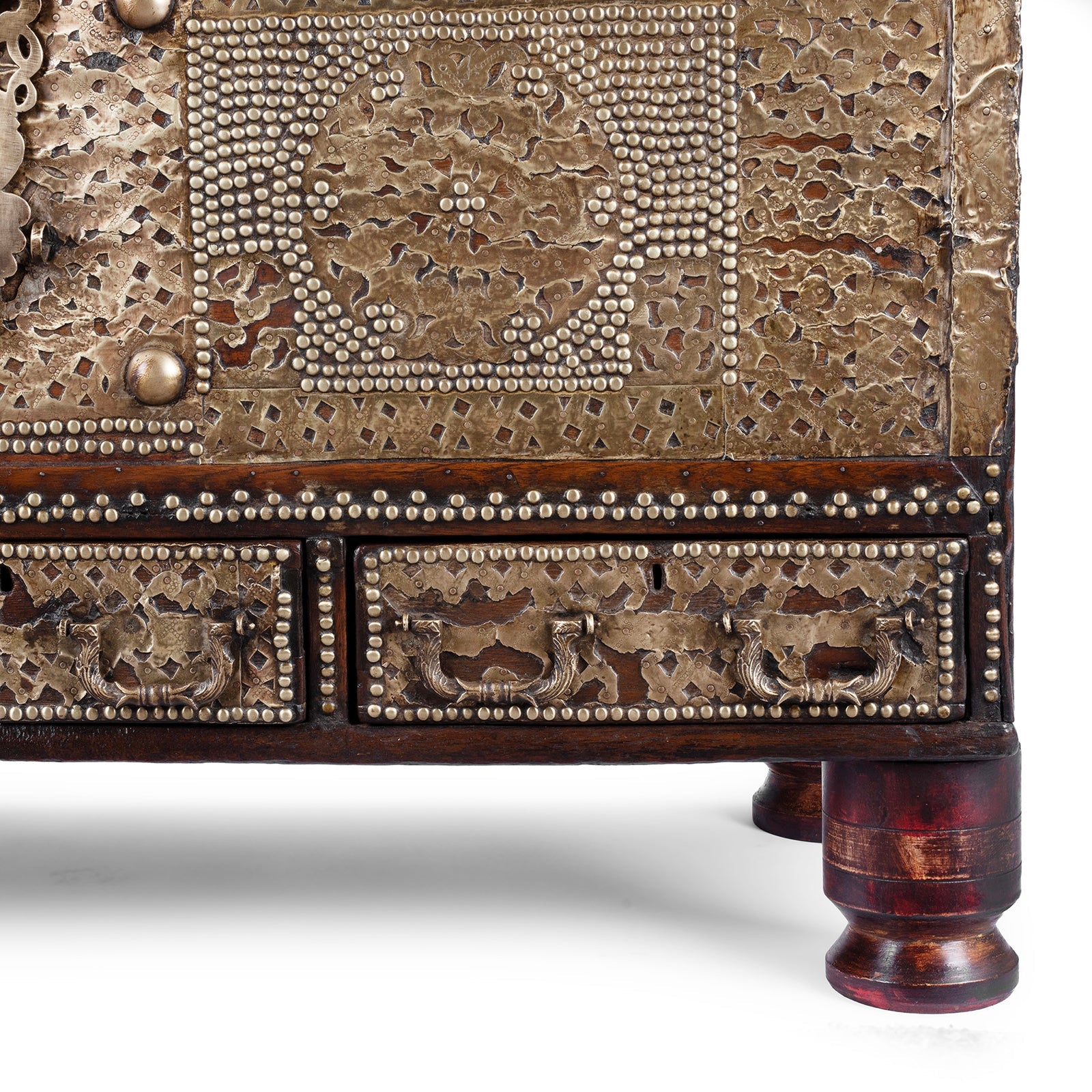 Brass Studded Teak Zanzibar Chest From Surat  - 19th Century