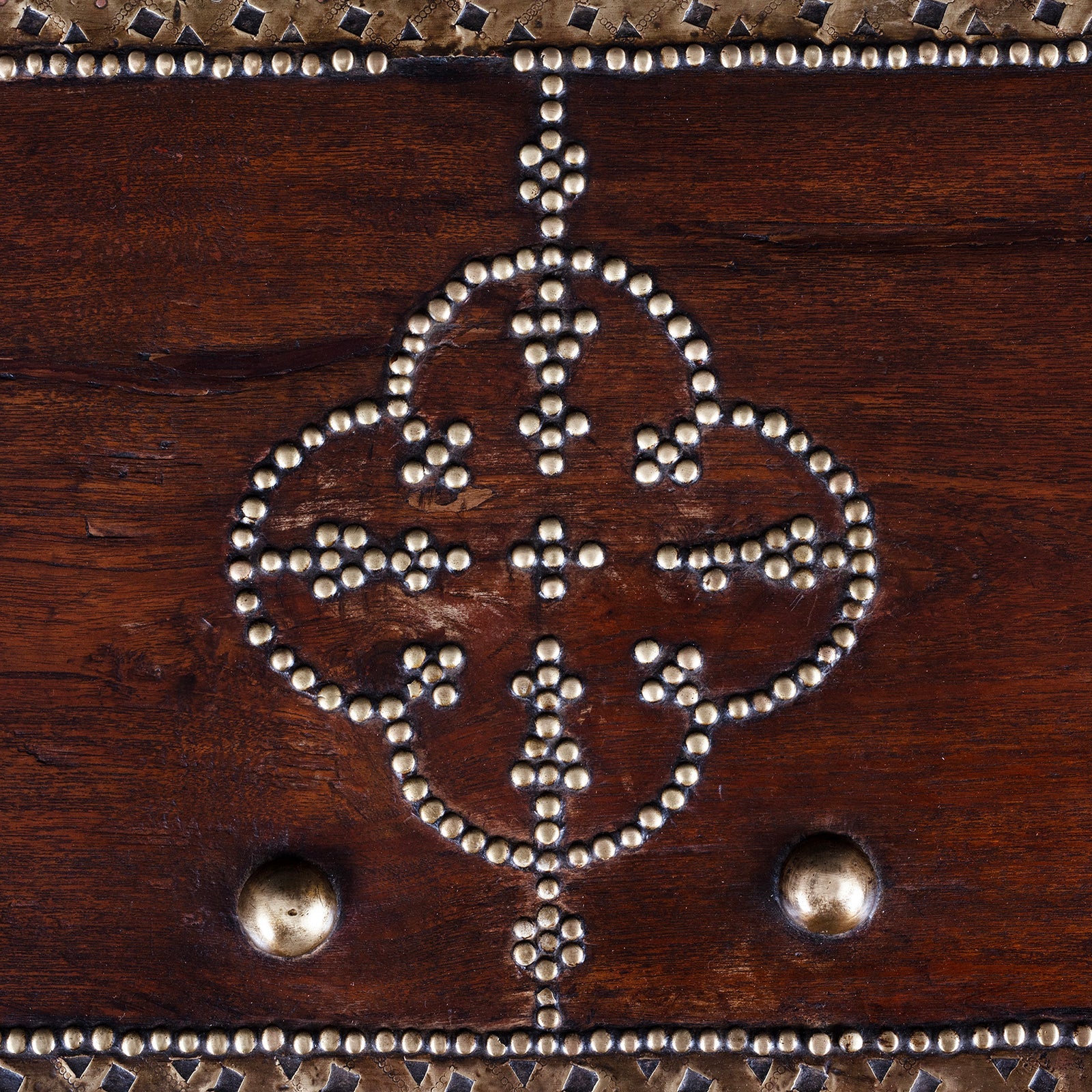 Brass Studded Teak Zanzibar Chest From Surat  - 19th Century