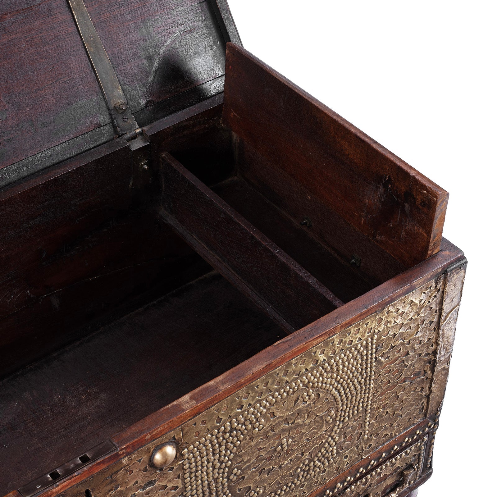 Brass Studded Teak Zanzibar Chest From Surat  - 19th Century