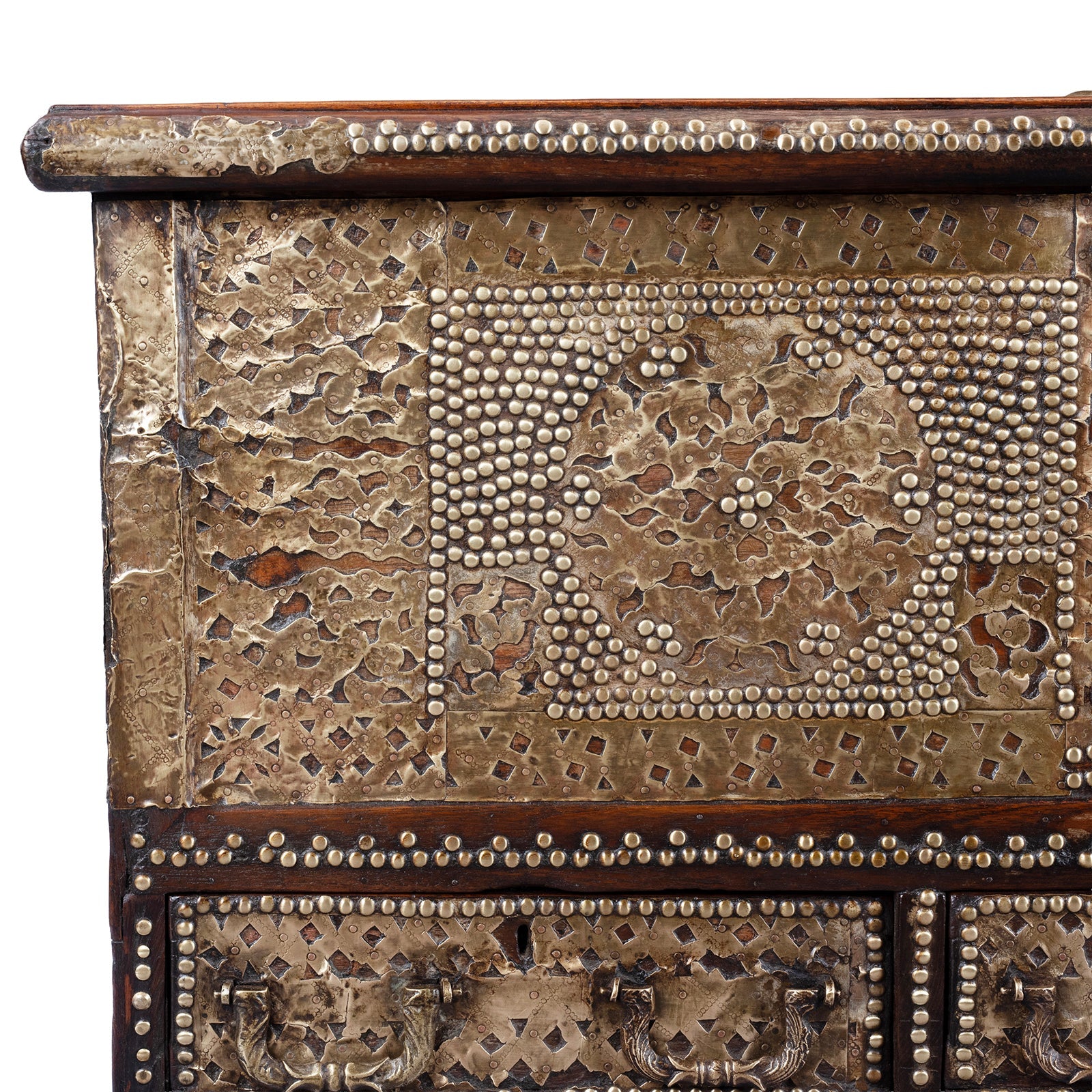 Brass Studded Teak Zanzibar Chest From Surat  - 19th Century