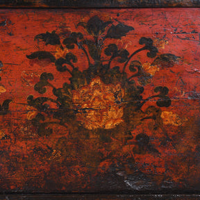 Painted Tibetan Chest On Stand - 19th Century