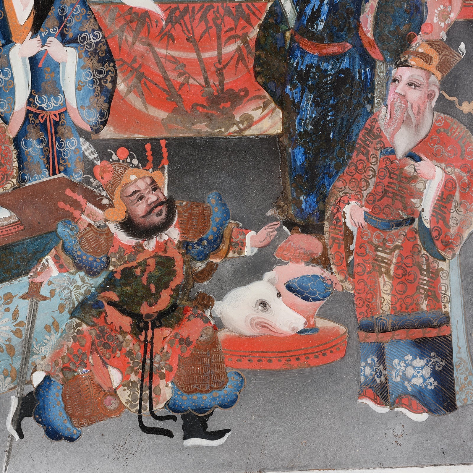 Chinese Reverse Glass Painting & Frame - Early 19thC