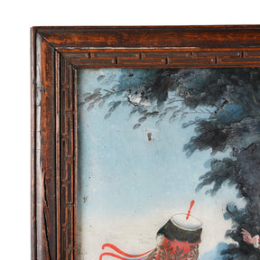 Chinese Reverse Glass Painting & Frame - Early 19thC