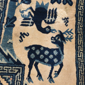 Tibetan Saddle Rug with Deer - 19th Century