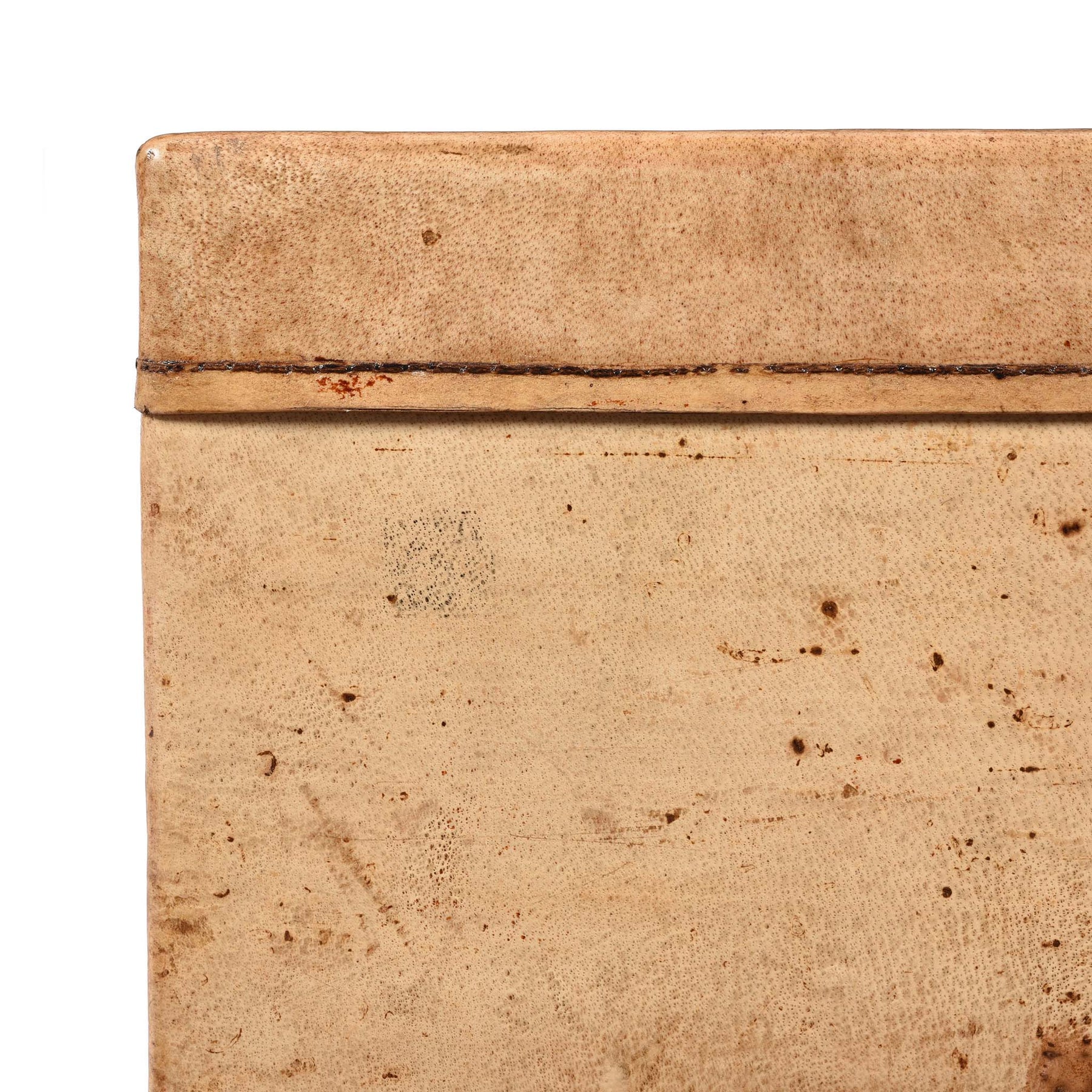 Pale Leather Trunk from Shanghai - Circa 1920