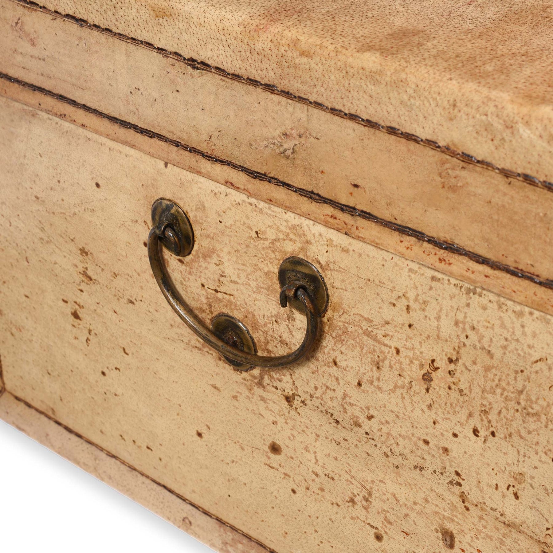 Pale Leather Trunk from Shanghai - Circa 1920