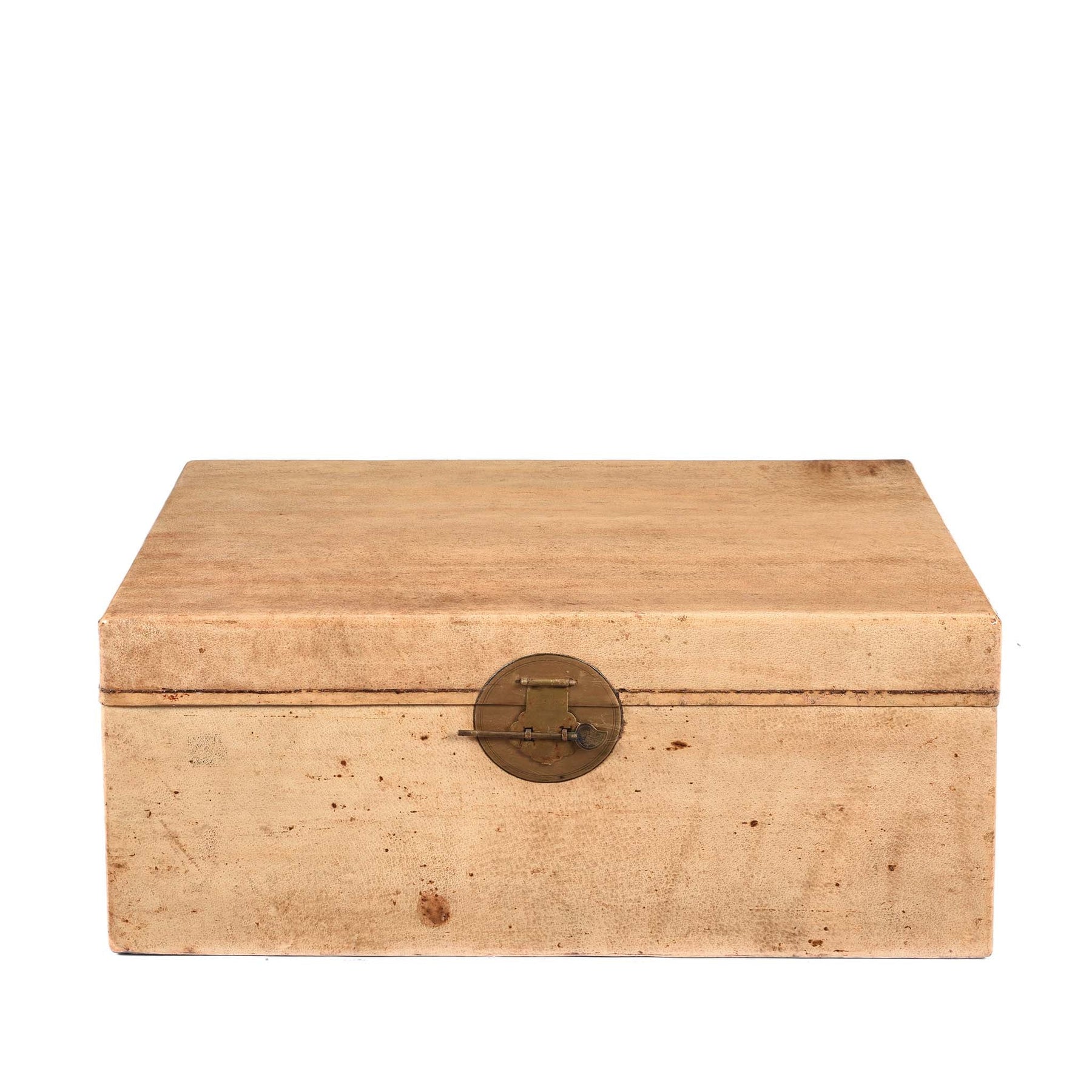 Pale Leather Trunk from Shanghai - Circa 1920